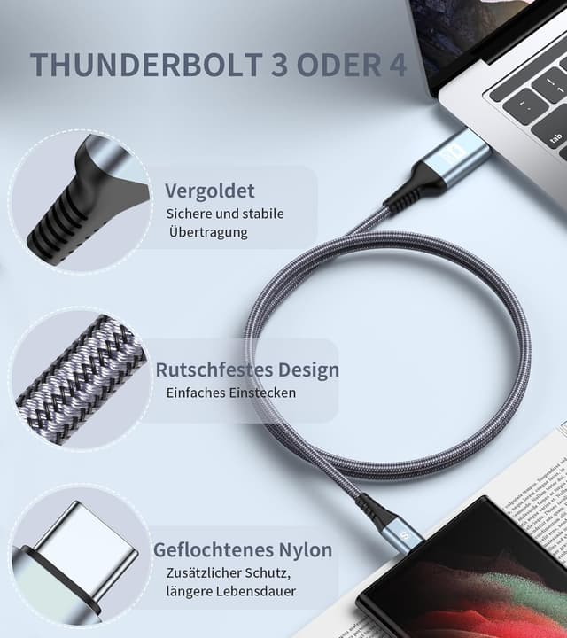 Detalle 2 de sweguard Cavo USB-C a HDMI 4K 2 m: adattatore per trasferire lo schermo dal dispositivo con USB‑C/Thunderbolt