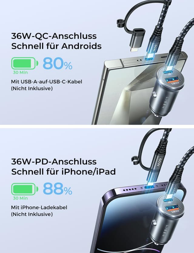 Thumbnail 2 de LISEN 54W Cargador coche USB-C 36W