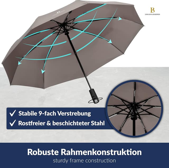 Detalle 2 de LOGAN & BARNES Manchester Regenschirm bis 140 km/h