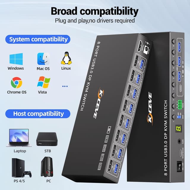 Thumbnail 3 de MLEEDA USB 3.0 Switch 4 PC — USB-KVM Umschalter
