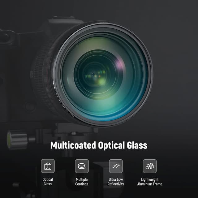 Detalle de NEEWER 58mm Variable ND Filter-Set (ND2-32) + CPL + schwarzer Diffusionsfilter 1/4, 3er-Pack