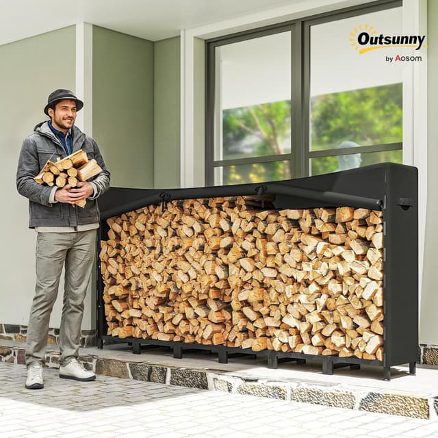 Thumbnail 1 de Outsunny Estante de leña 235x31x116 cm