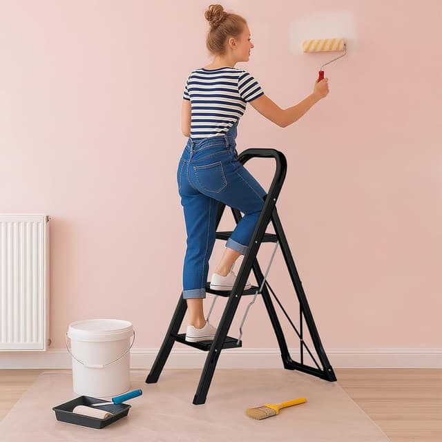 Thumbnail 6 de AMHANCIBLE EBSL03BK Trittleiter 150 kg 🪜