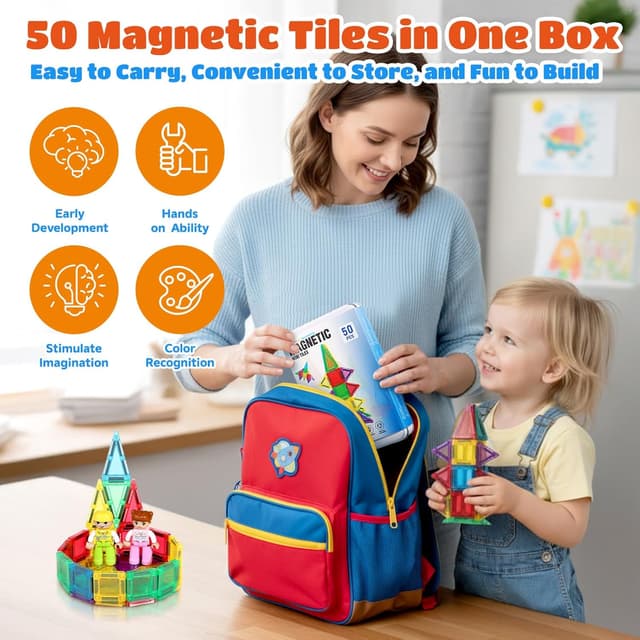 Detalle de GAGAKU Travel Mini Magnetic Tiles 50PCS