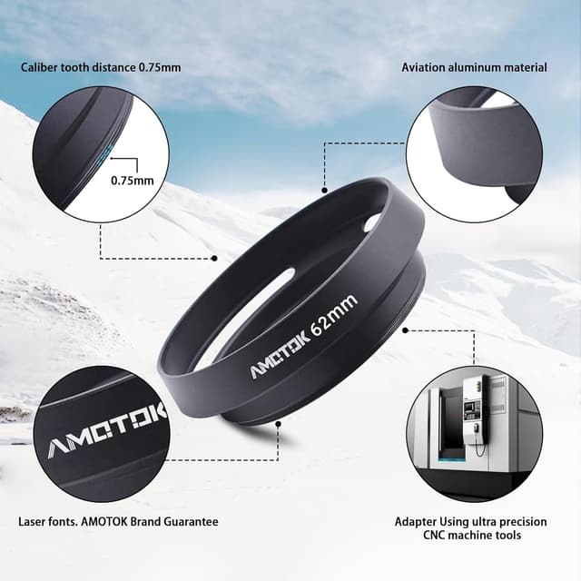 Thumbnail 2 de AMOTOK 62mm Camera Lens Hood for All Brands