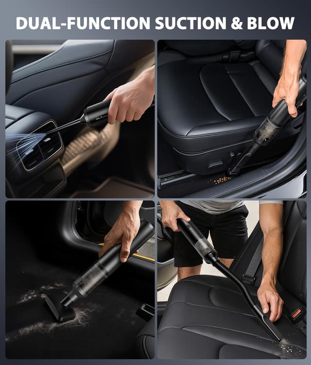 Detalle de Portable Car Vacuum with 16800Pa Suction ⚡