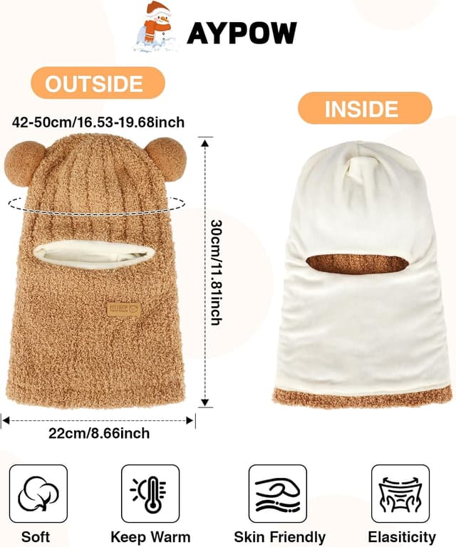 Thumbnail 3 de AYPOW Baby Winter Hat Set