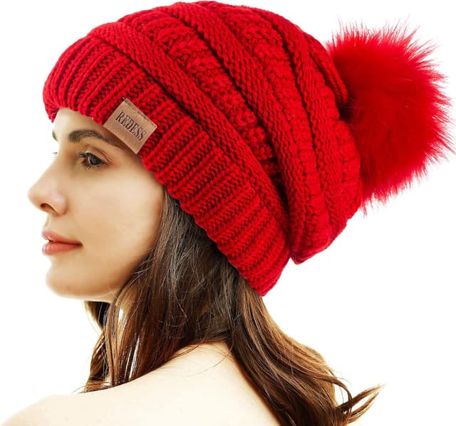 Detalle de REDESS Gorro de invierno con pompón 1 talla