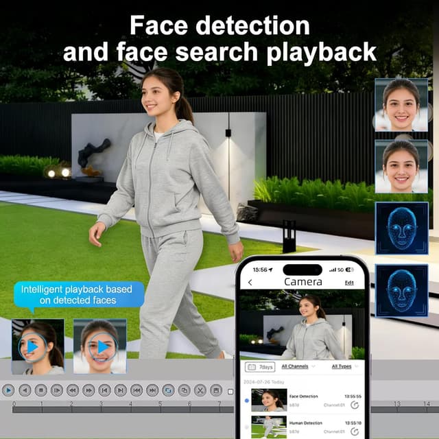 Detalle 2 de SANSCO 5MP 8-Channel Wired CCTV System with 1TB DVR and 4 Outdoor Cameras