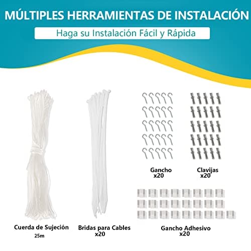 Thumbnail 6 de NieKilig red para gatos transparente 8x3 m (sin taladro) para terraza, balcones y ventanas