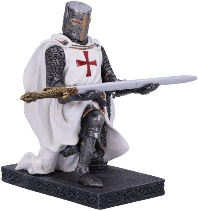 Detalle de Nemesis Now Knight’s Oath Pen Holder (White) – 16.8cm desk accessory