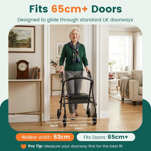 Detalle de Luckfaith LR01 folding rollator walker