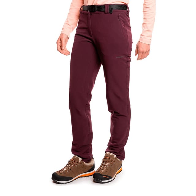 Detalle de Trangoworld Olukai para mujer: pantalón técnico de senderismo con poliéster reciclado y elastán