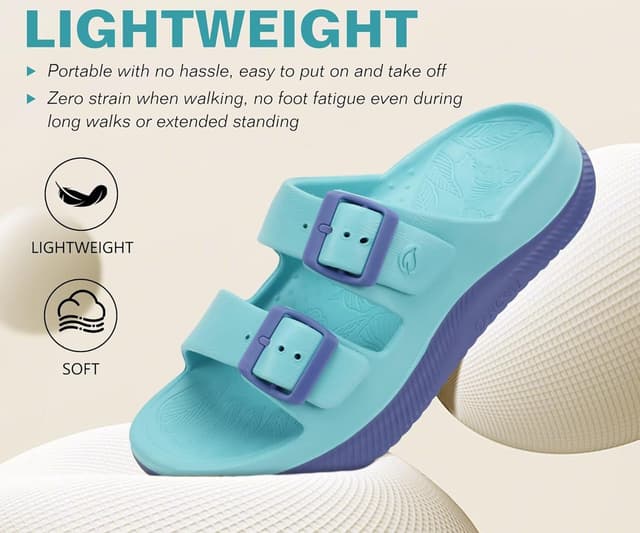 Detalle de ONCAI Sandales de récupération femmes avec boucle réglable et support de voûte orthopédique (36-42)