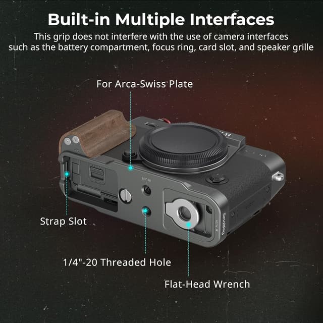 Thumbnail 3 de SMALLRIG X-T30 III piastra L con manico in legno