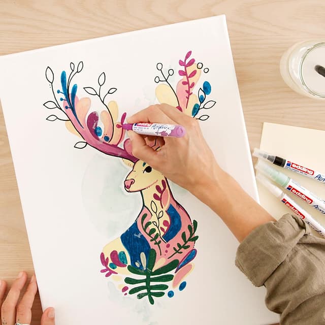 Detalle 2 de Kit peinture acrylique edding 8 couleurs