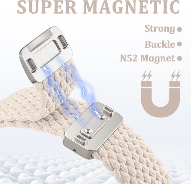 Detalle de DigiHero Braided Loop Apple Watch Strap with Magnetic Buckle (stretchy nylon) for 38–46mm