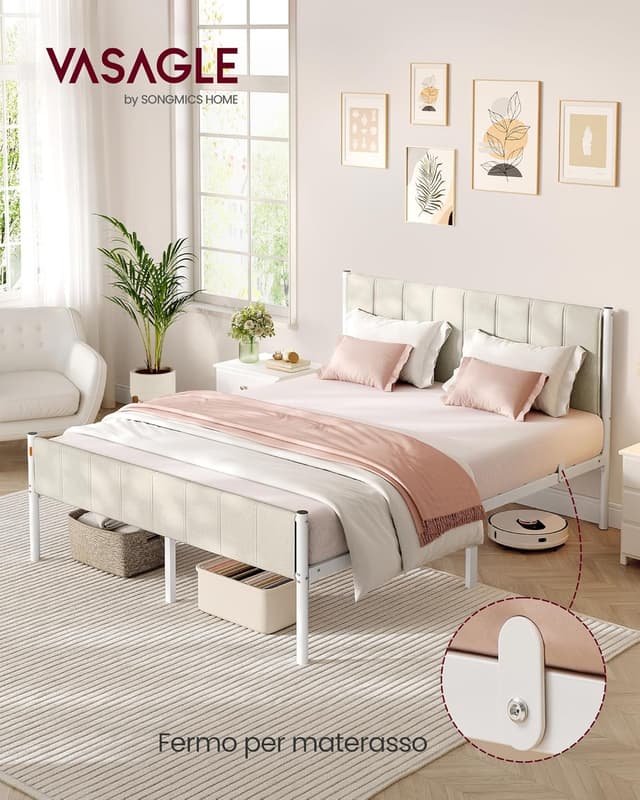 Thumbnail 2 de VASAGLE RMB975LH01 Struttura Letto Matrimoniale 160x200
