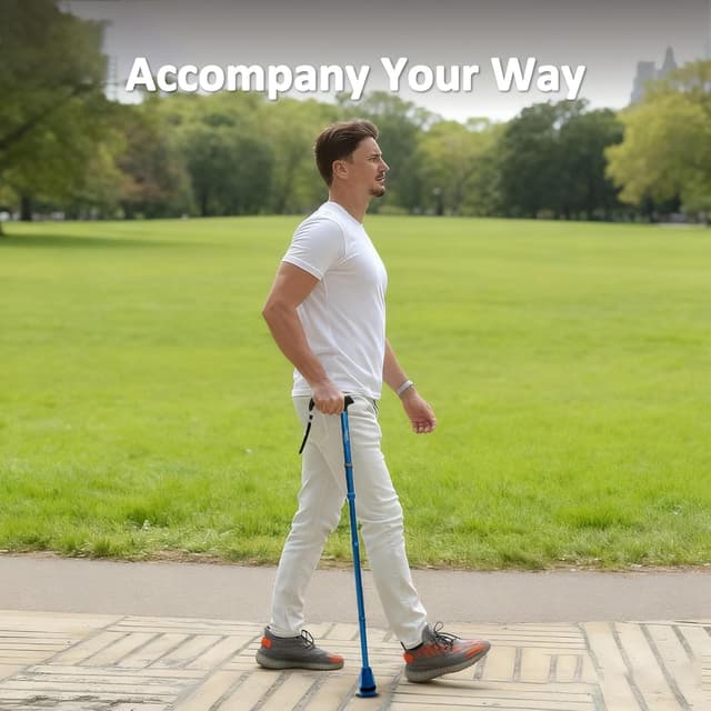 Thumbnail 6 de HEALTHBAZAAR faltbarer Gehstock für alle Gelände mit Stoßdämpfung, höhenverstellbar (152–195 cm)