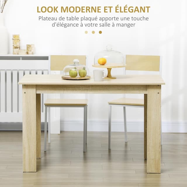 Detalle 2 de HOMCOM table à manger rectangulaire 120 x 69 cm