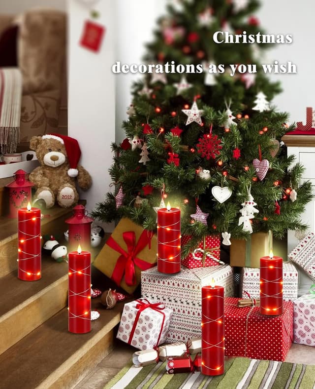 Thumbnail 2 de Vela LED con cadena estelar y control remoto 🌟 (5 unidades)