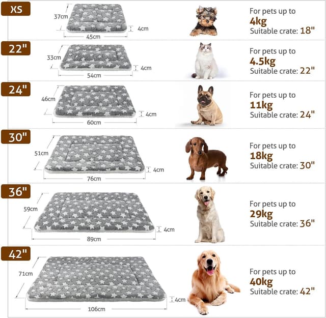 Detalle 2 de Mora Pets Dog Bed Mat Small (Washable Reversible Crate Mattress) for 24 inch cages, Grey, 60 x 46cm