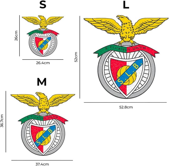 Detalle de Puzzle en bois Iconic Puzzles Benfica (logo) – 150 pièces, taille S