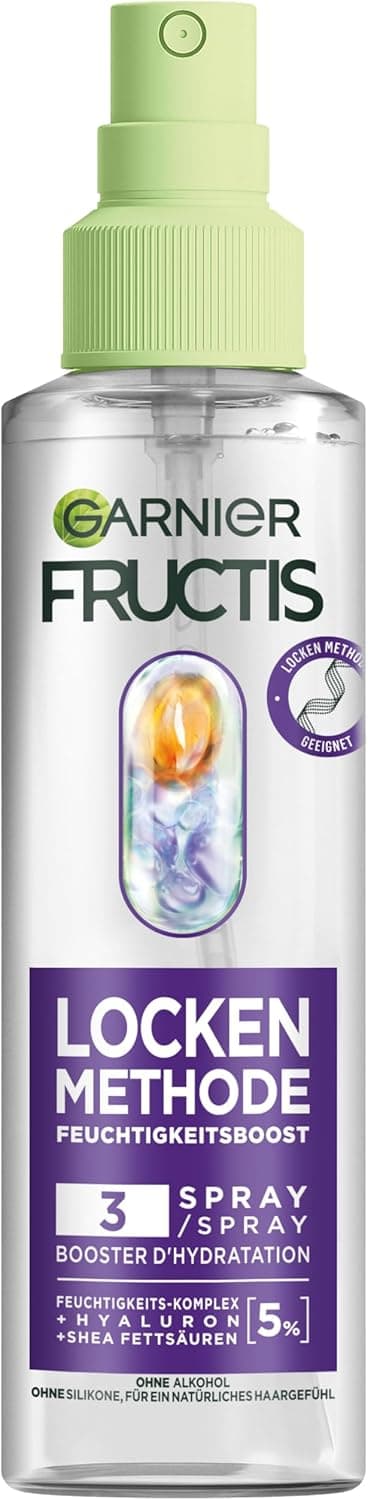 Detalle de Garnier Fructis Ricci Methode Spray idratante per tutti i tipi di ricci con acido ialuronico e karité (senza siliconi) da 150 ml