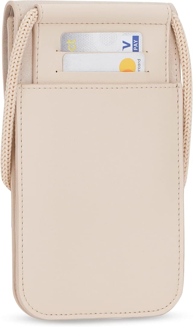 Detalle de Expatrié Amelie Handytasche zum Umhängen für Damen mit Geldbörse, veganem Kunstleder