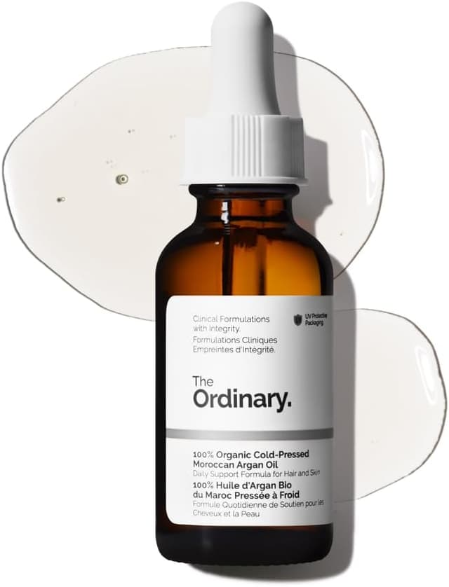 Detalle de The Ordinary 100% Organic Cold-Pressed Moroccan Argan Oil (30ml) — nourishing & hydrating treatment for skin and hair