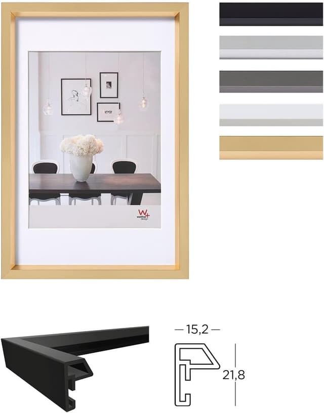 Thumbnail 1 de Walther Design Marco de Fotos Blanco 20x20 cm con Passepartout 📸