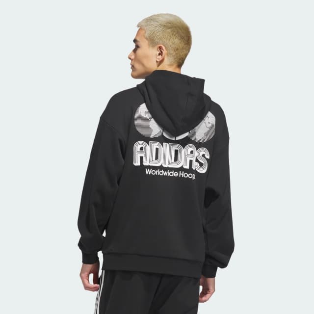 Detalle 2 de adidas Sudadera con capucha World Wide Hoops en negro