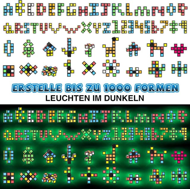 Detalle de Magnetische Fidget Toys für Kinder, Teenager und Erwachsene – Leuchtender Fidget Spinner mit 12 Magnetmodulen