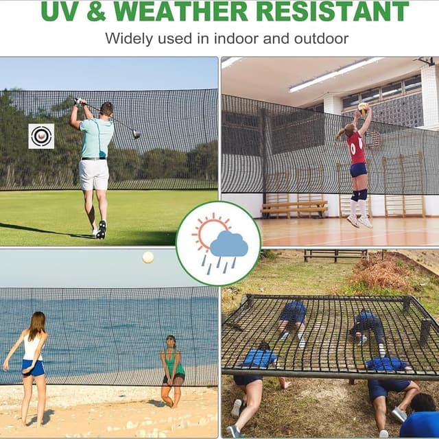 Detalle 2 de Golfnetz 3 x 3 m mit quadratischen Maschen (3 x 3 cm), Ballfangnetz-HDPE – für Garten, Halle und draußen