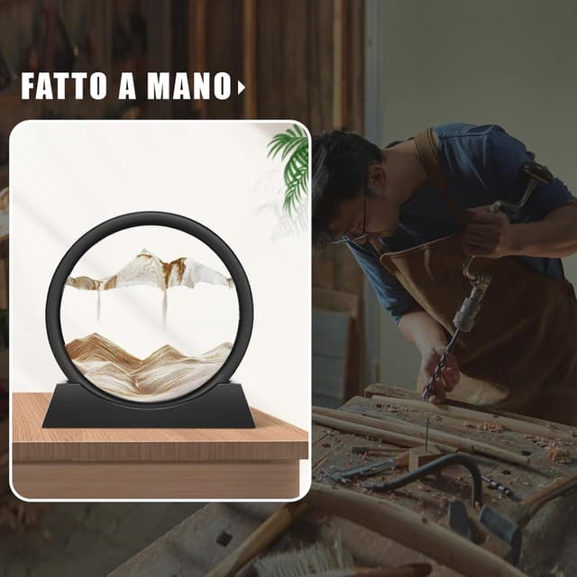 Detalle 2 de Quadro sabbia dinamica 3D 7 caffè