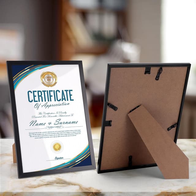 Detalle de EYMPEU 18-Pack Slim Black A4 Picture Frames for Posters, Artwork & Certificates