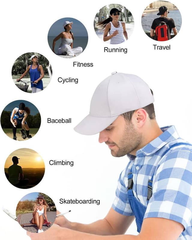 Thumbnail 6 de Unisex adjustable baseball cap with metal buckle closure and sweatband lining (54–60 cm)