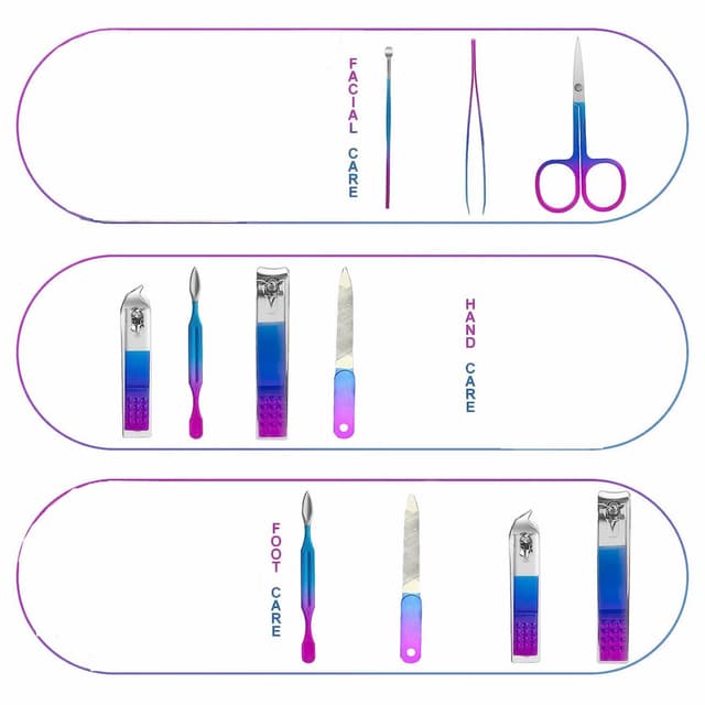 Detalle de walentin profwr Maniküre-Set Nagelknipser-Kit für Familie – 7-teilig, Reiseetui