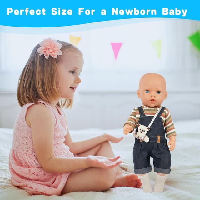 Detalle 2 de Aolso Puppenkleidungsset für Puppen von 35–45 cm (14–18 Zoll) – Kleidung, Bär, Socken & Kleiderbügel