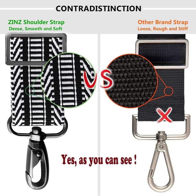 Detalle 2 de ZINZ verstellbarer Schultergurt mit Belüftung und Metallhaken – universal für Laptop-, Kamera- und Sporttaschen