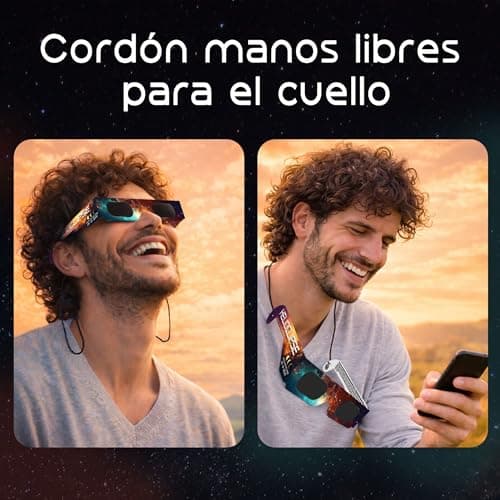 Detalle 2 de Helioclipse Pack de 25 gafas de eclipse solar homologadas ISO 12312-2 (CE) para ver el Eclipse 2026