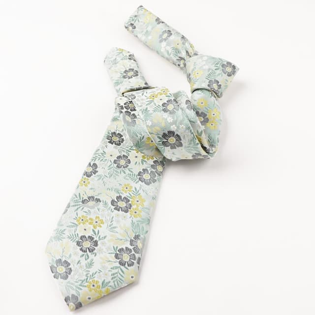 Detalle de Alizeal Men’s 8cm Floral Tie with Pocket Square Set (self-tied) in polyester