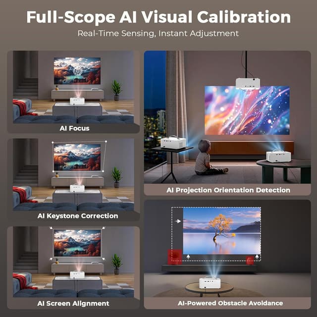 Detalle 2 de Lisowod L61Pro 4K Outdoor Smart Projector with WiFi & Bluetooth (MOVIN AI Auto Focus, HDR10+)