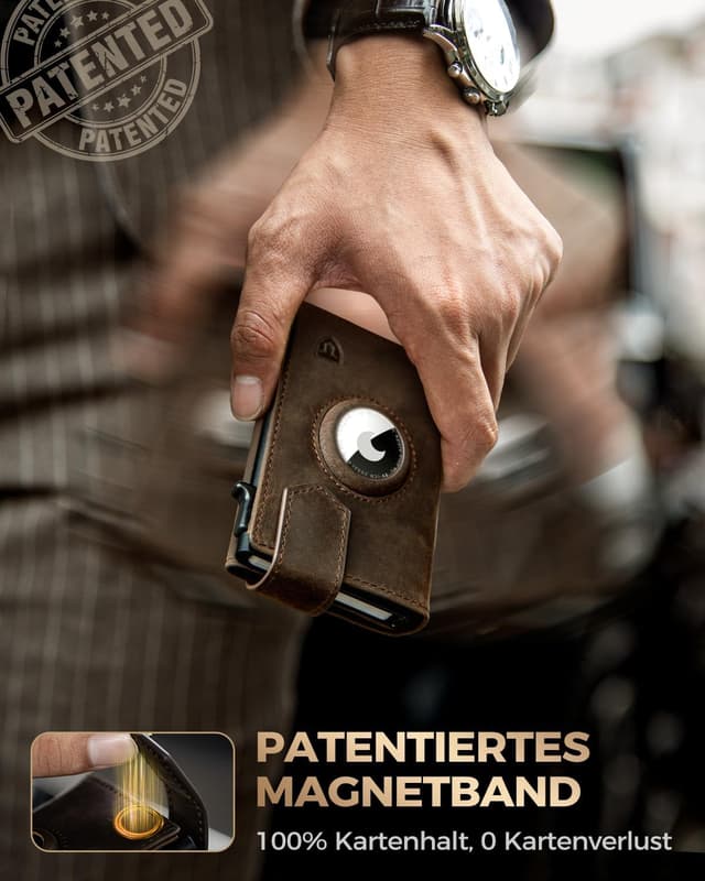 Detalle de LORZOR AirTag Wallet mit XXL Münzfach 30 Münzen