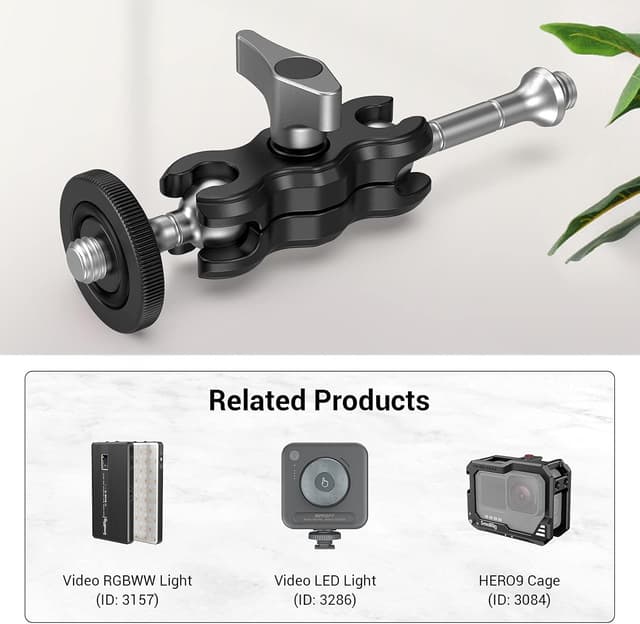 Detalle de SmallRig Mini Magic Arm 3238 à double rotule universelle (3238) pour moniteur, micro et LED