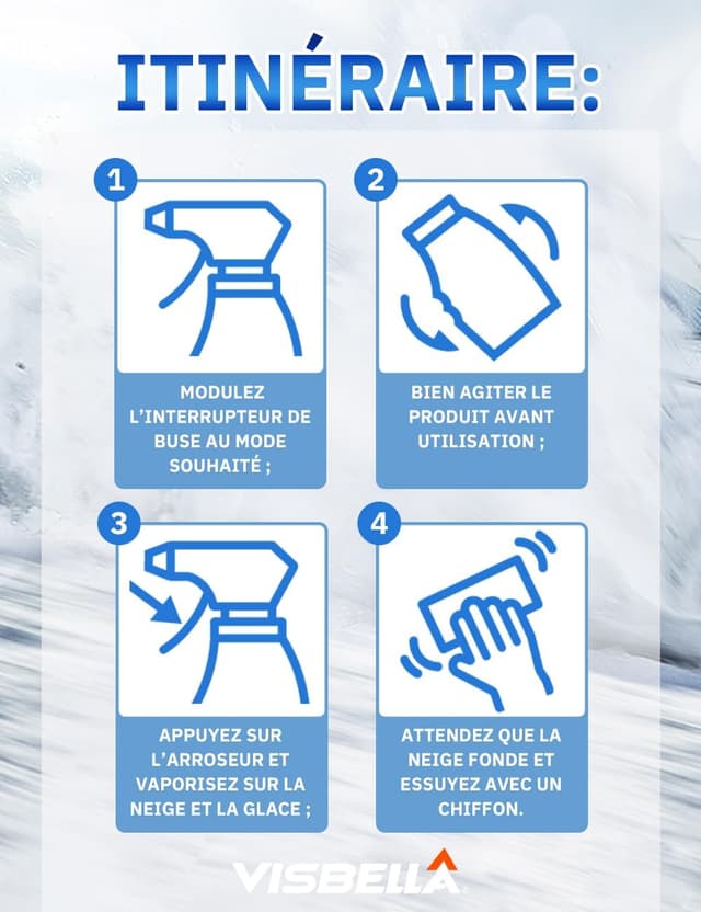 Thumbnail 6 de Visbella Dégivrant pare-brise et essuie-glace, gel et glace fondu 500 ml