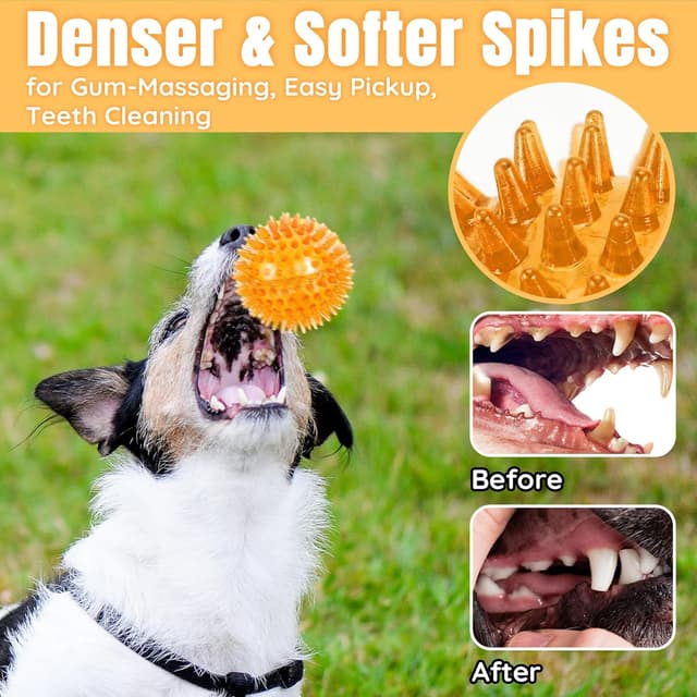 Thumbnail 4 de Ousiya 65 mm spiky squeaky dog balls 6-pack