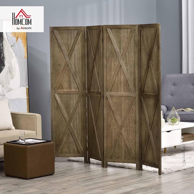 Thumbnail 1 de HOMCOM Biombo Plegable de 4 Paneles 182x170 cm 🏡