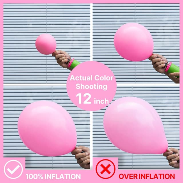 Detalle 2 de PartyWoo Pink Balloon Arch Kit (127 pcs) Matte Pink Balloons in Multiple Sizes for Baby Shower, Valentine’s & More