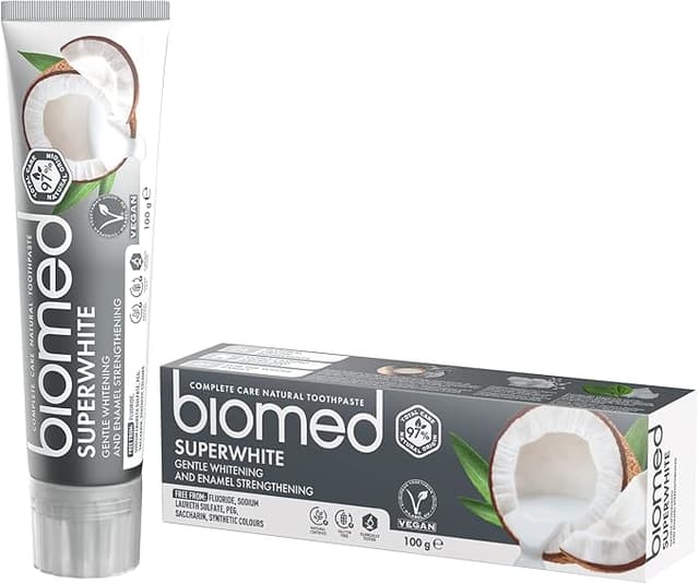 Imagen de Biomed Superwhite, Pasta blanqueadora con coco, 97% natural 🦷 en OfertitasTOP